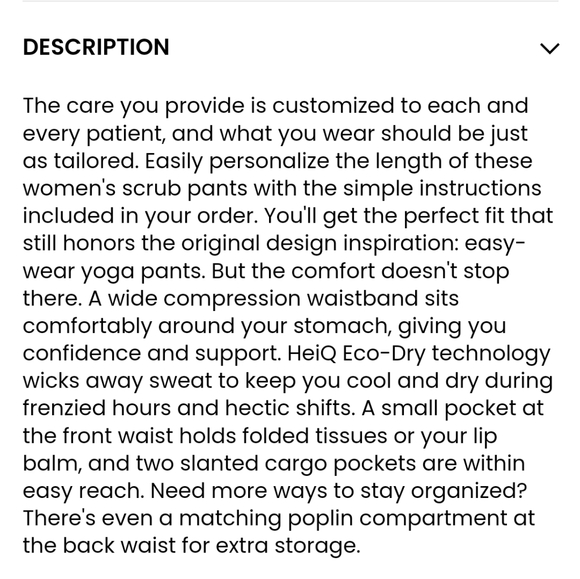 NWT Wink Navy Yoga Straight Leg Scrub Pant - Picture 10 of 12